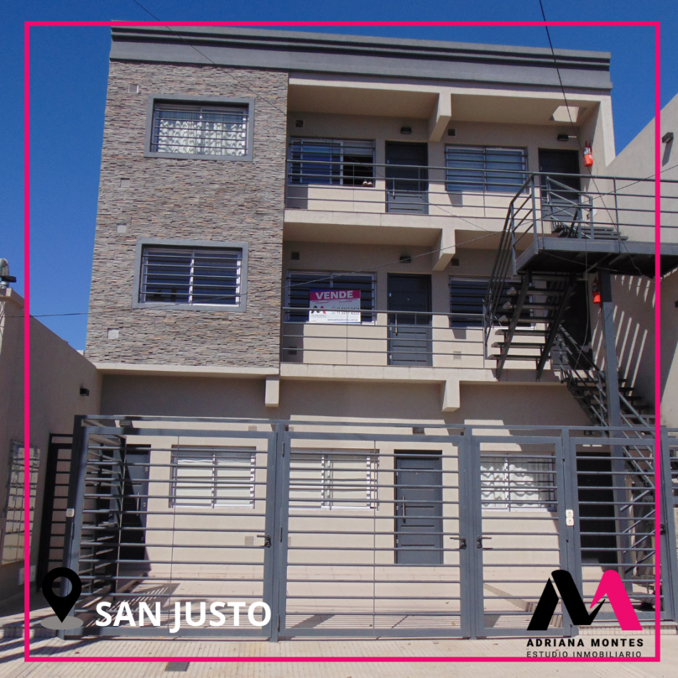 VENTA DE DEPARTAMENTO 2 AMBIENTES A ESTRENAR EN SAN JUSTO